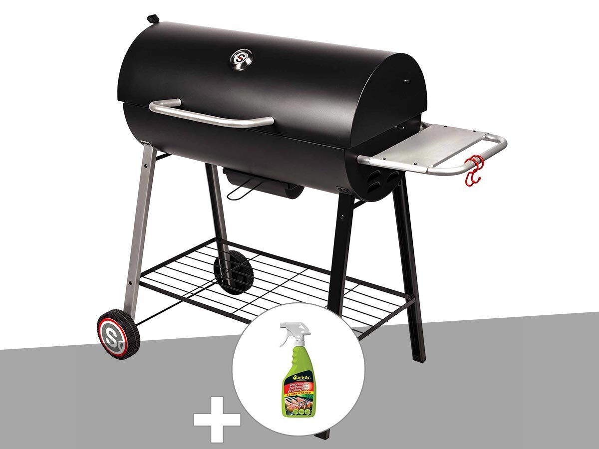 Barbecue À Charbon Sur Chariot Michigan + Dégraissant Pour Barbecue - Somagic