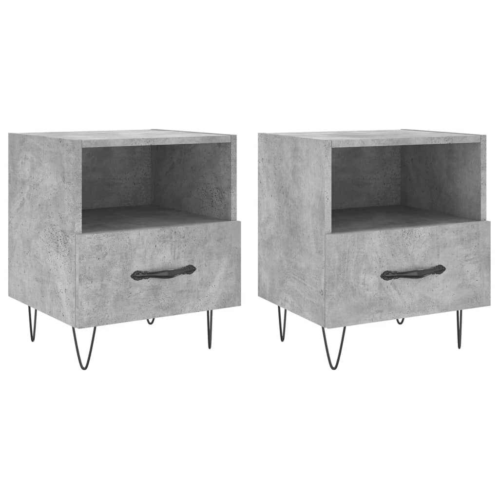 Lot De 2 Tables De Chevet Avec Tiroir Et Compartiment Ouvert 40 X 35 Dec035907