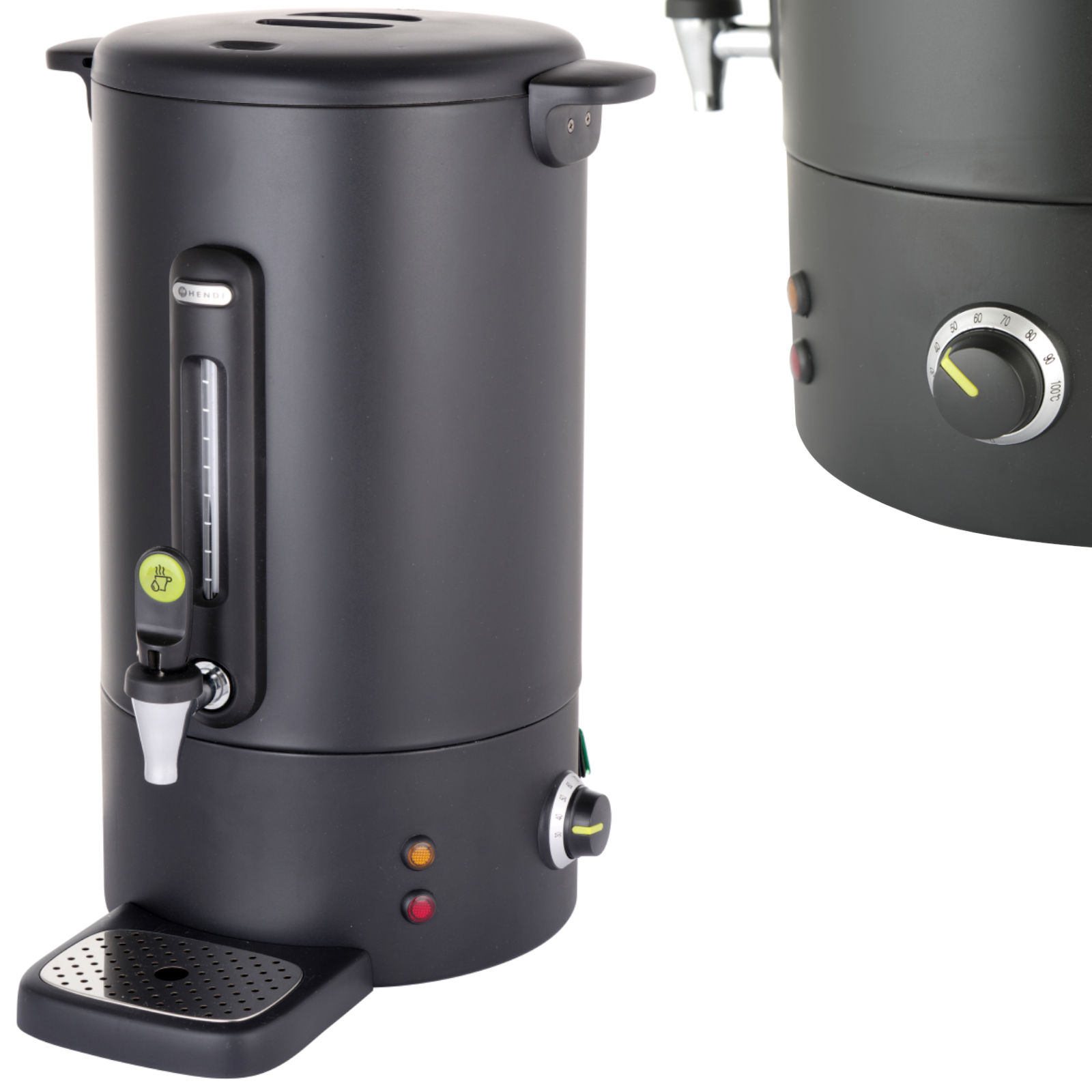 Chauffe-café Avec Robinet Anti-goutte, Noir, Concept Line, 18 L - Hendi 211465