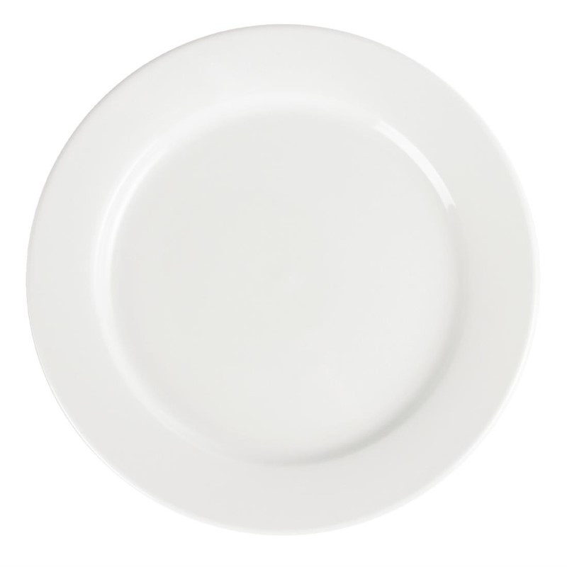 Assiettes À Bord Large Blanches 280(ø)mm - Lot De 6 - Olympia