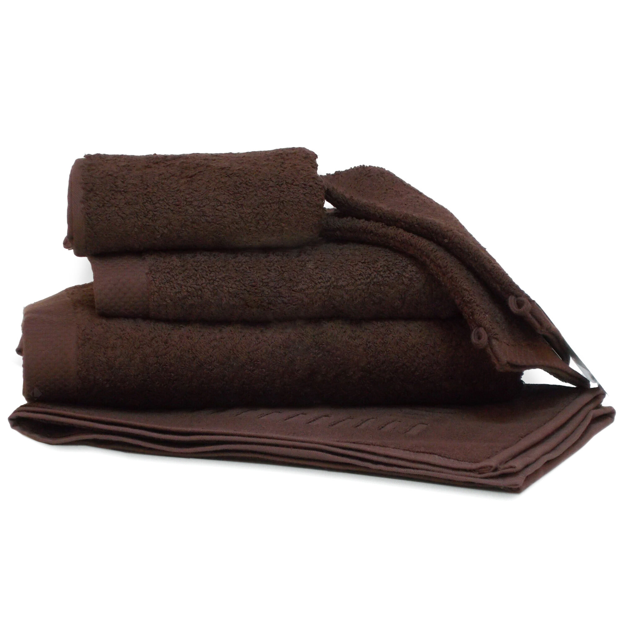 Parure De Bain 6 Pièces Pure Marron 550g/m2