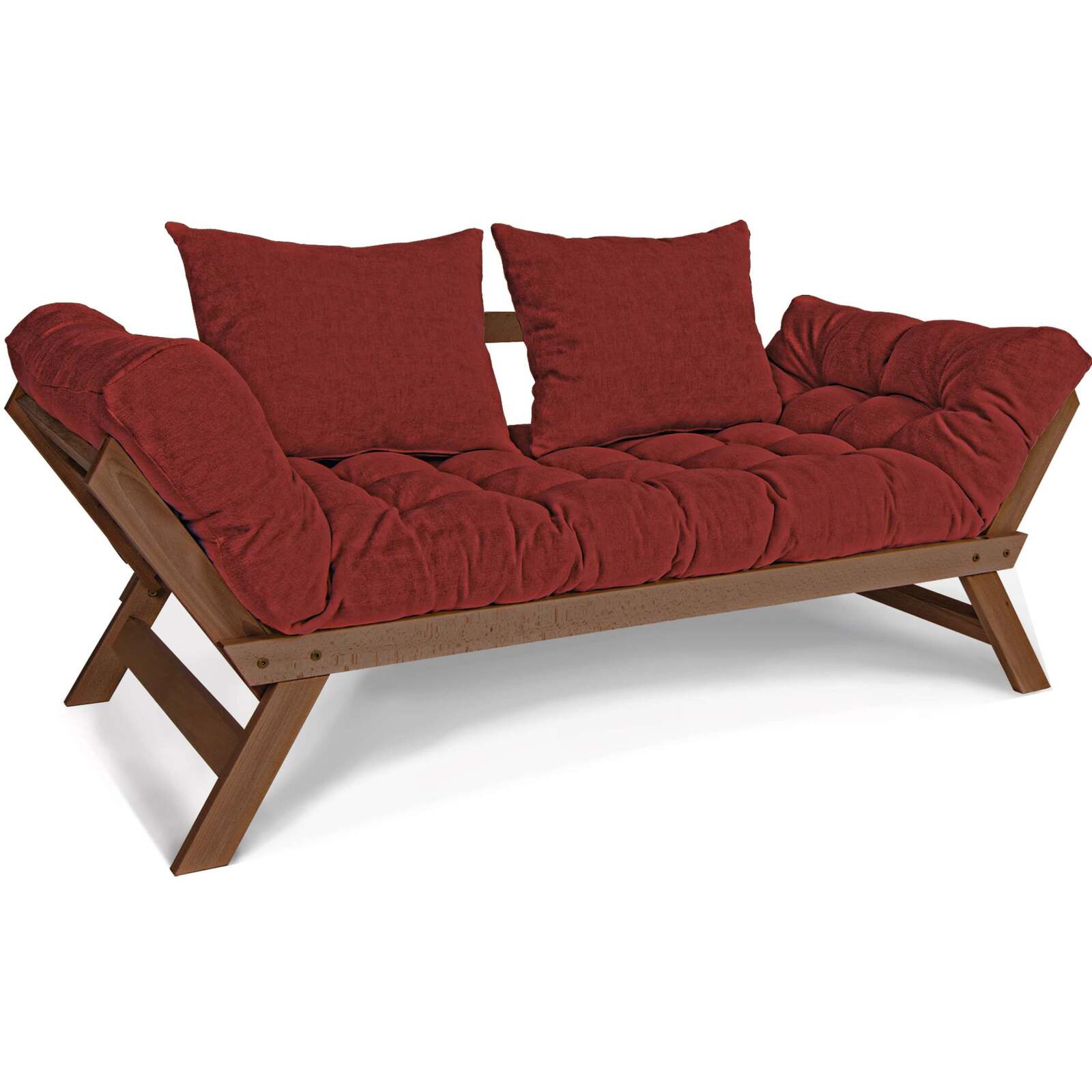 Canapé Lit Allegro - 80 X 203 Cm - Bois Clair Et Marron