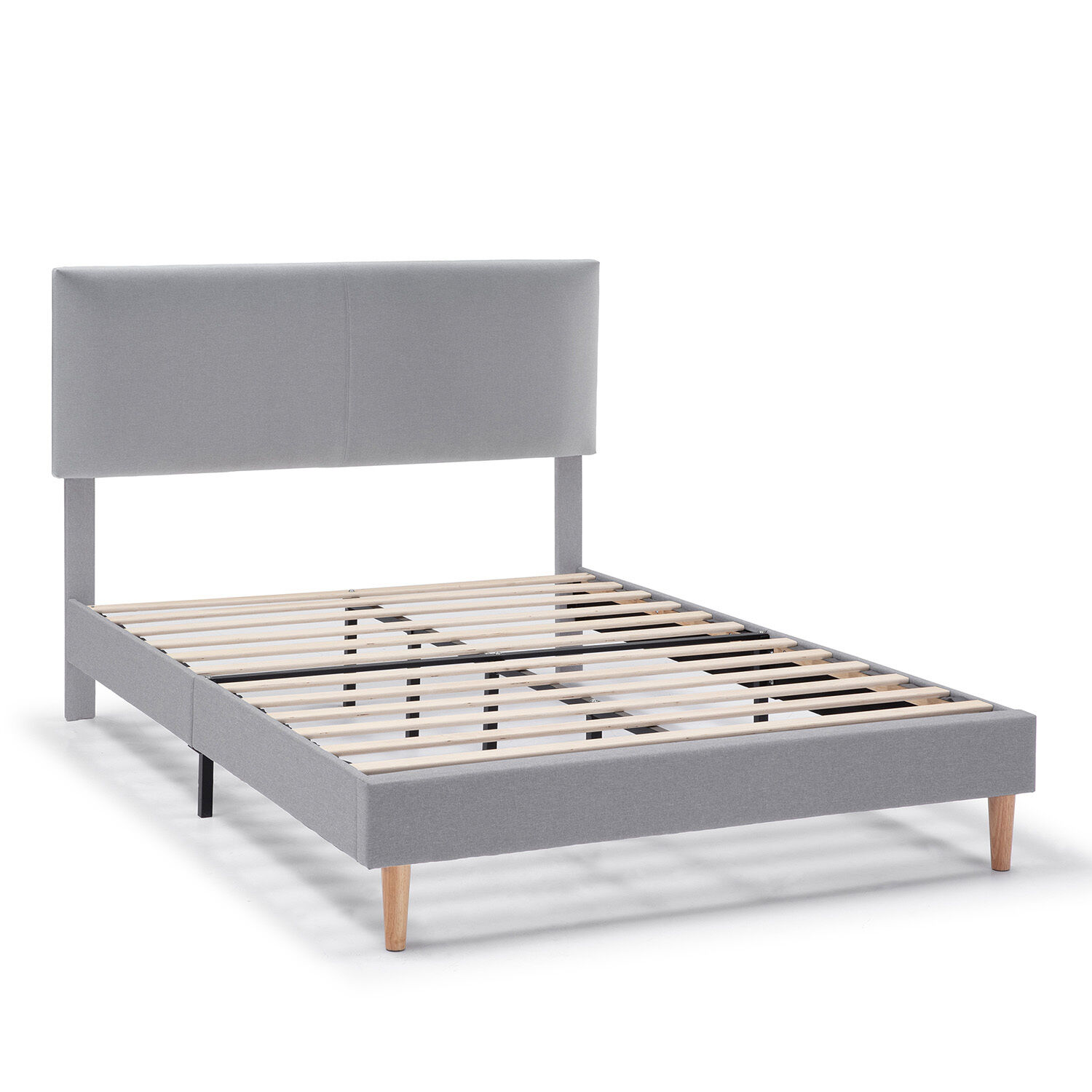 Cadre De Lit Rembourré Lauren 30 Cm, 90 X 190 Cm, Gris Clair
