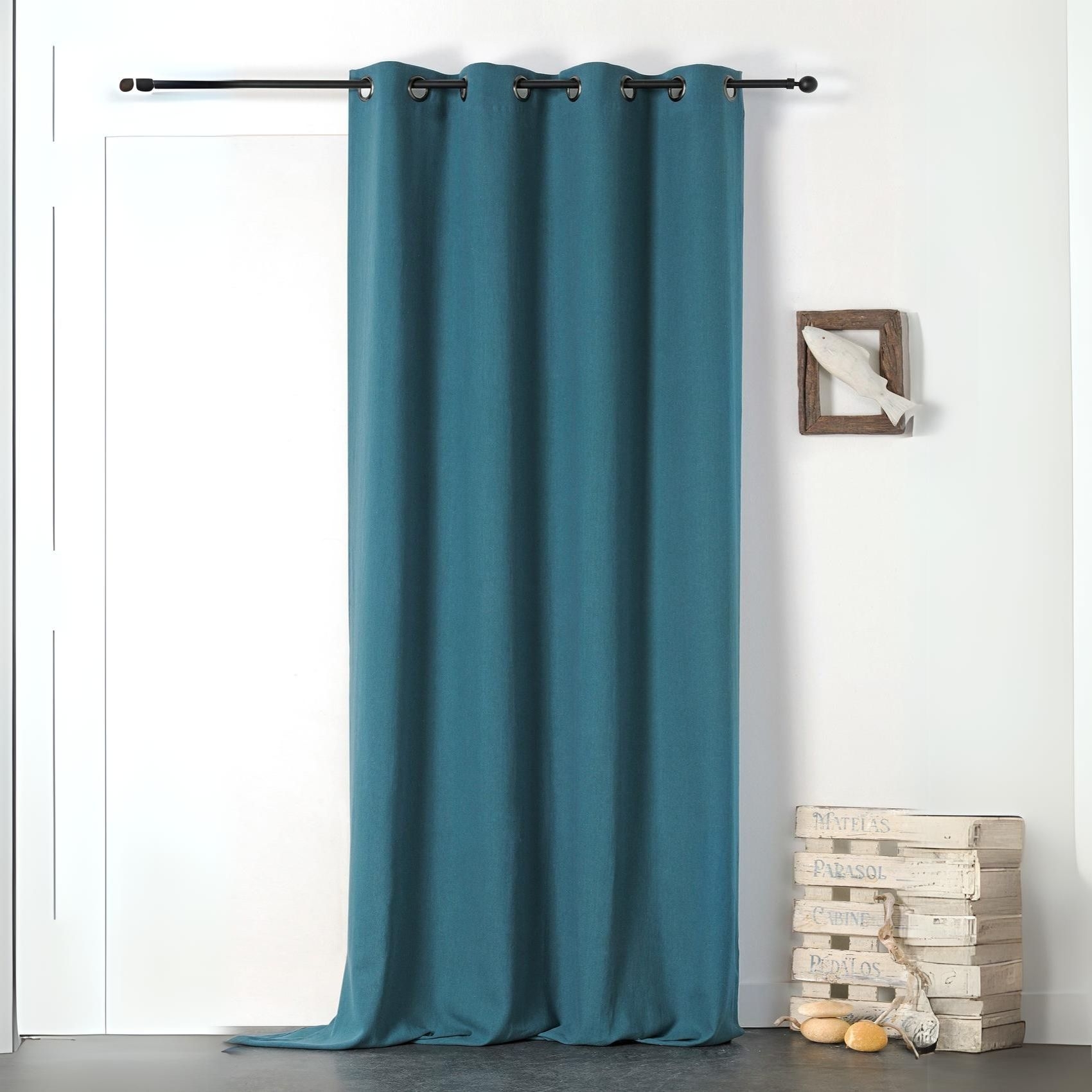 Rideau Linder Libeccio 135 X 255 Cm Bleu 100% Lin
