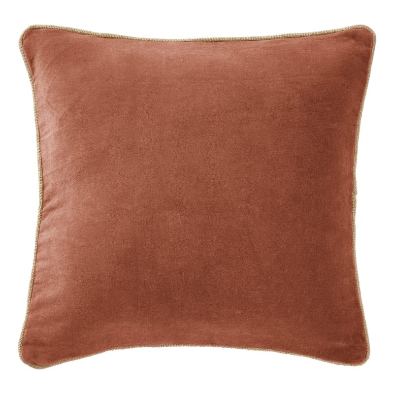 Coussin Déhoussable Finition Galon 45 X 45 Cm "césar" Velours De Coton L'effet Papillon
