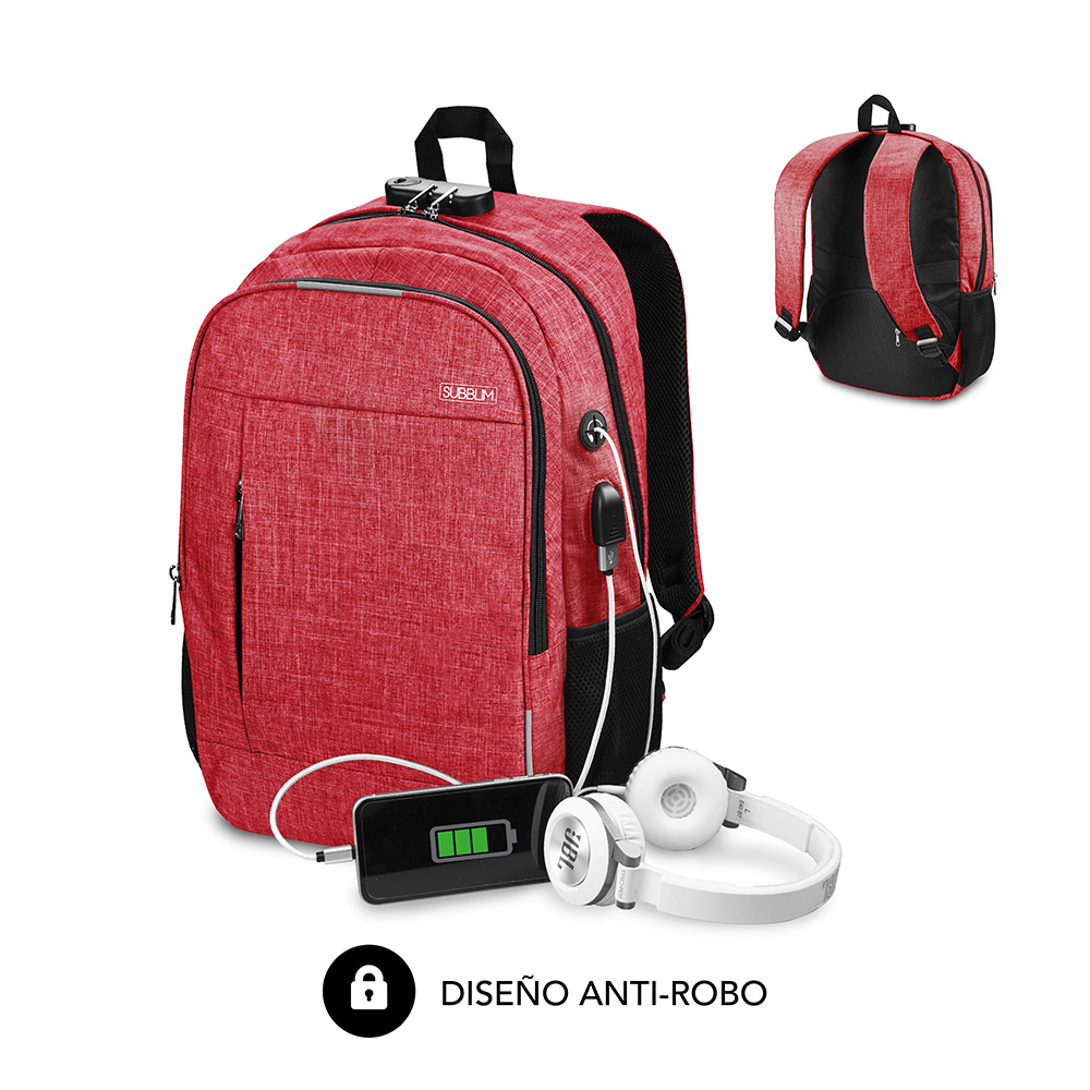 Subblim Sub-bp-1ul0002 Sac À Dos Rouge Oxford