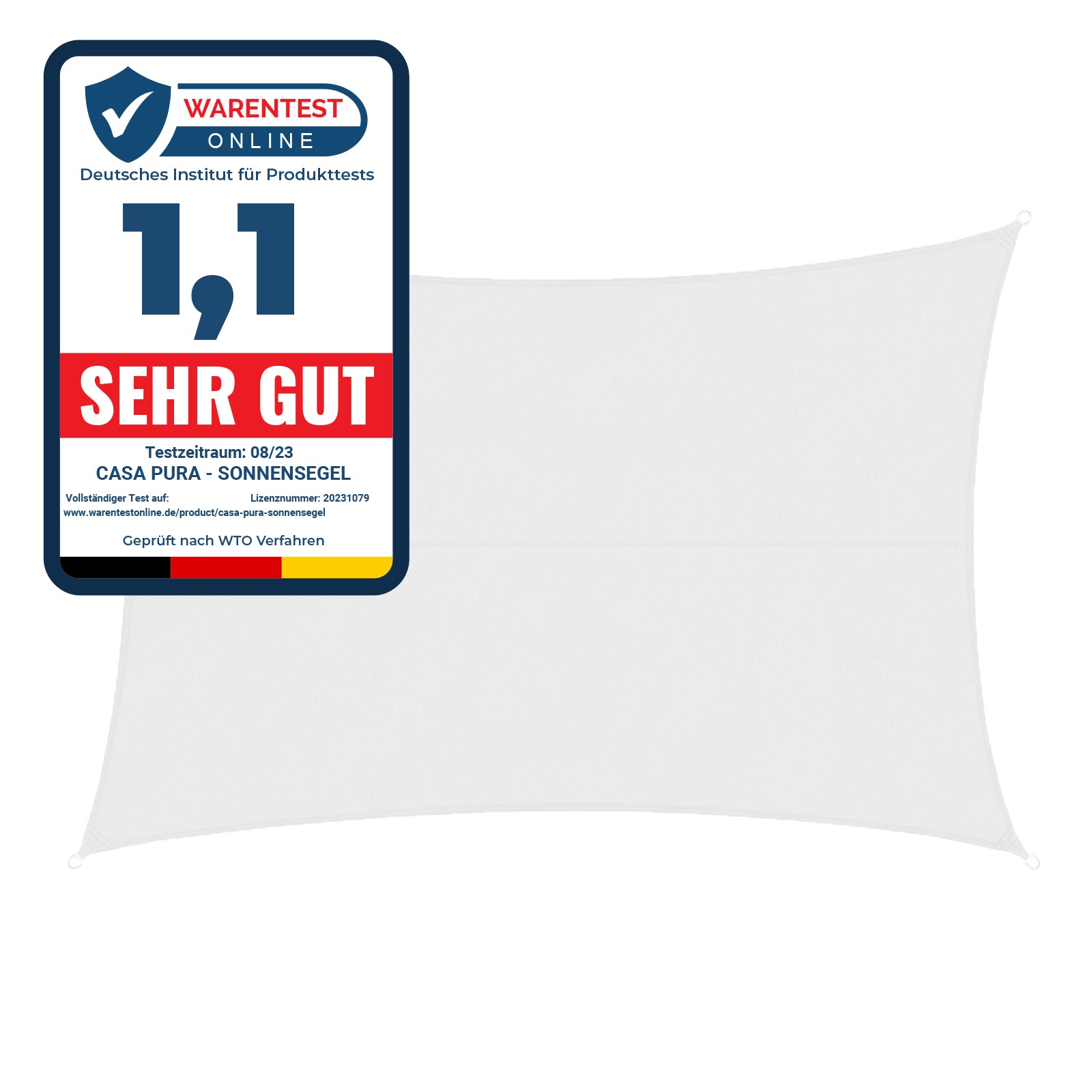 Voile D'ombrage, Hydrofuge, Blanc 3 X 5 M - Floordirekt