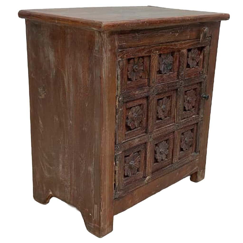 Table De Chevet En Bois Fabriquée À La Main58x34x60h Cm