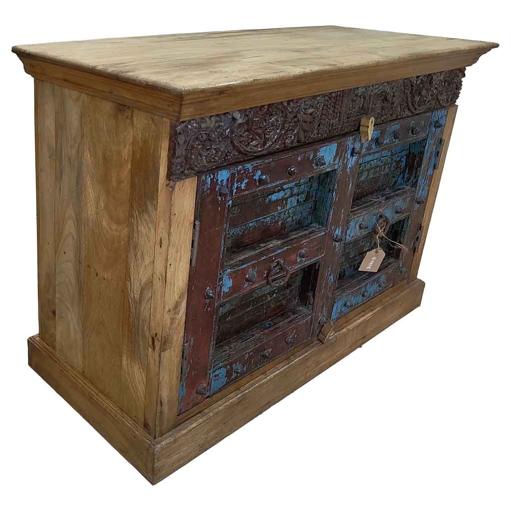 Buffet Artisanal En Bois Brun 117x42x92