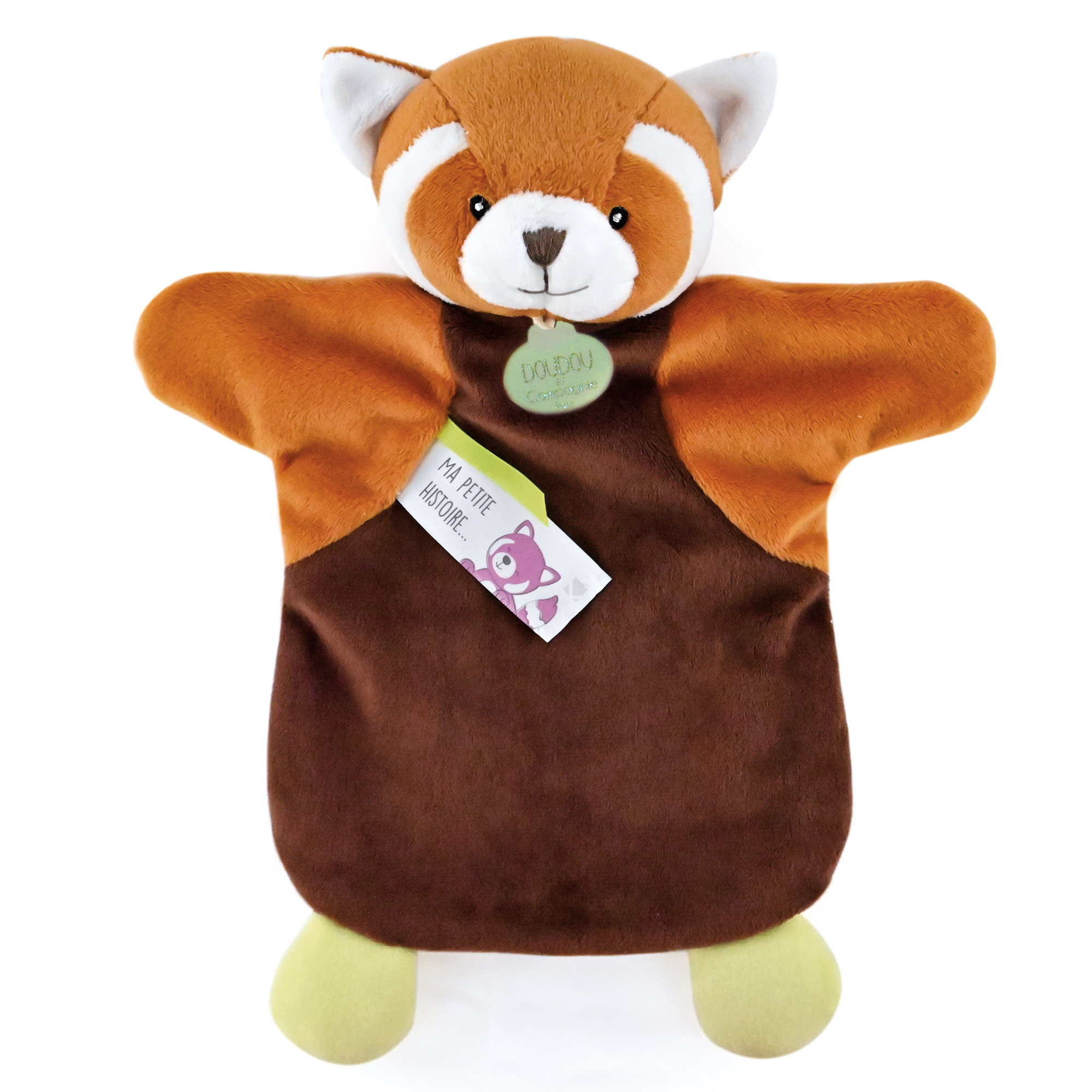 Doudou Marionnette 25 Cm Polyester Les Marionnettes Panda Orange