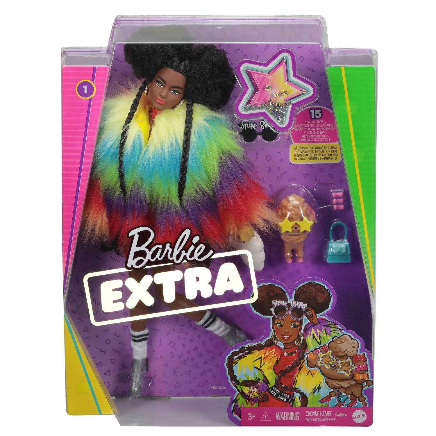 Barbie extra veste multicolore avec chien BARBIE