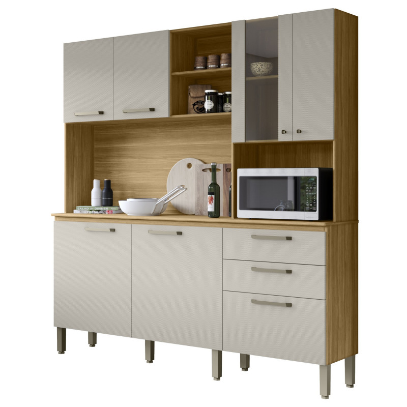 Buffet Beaux Meubles Pas Chers 7 Portes 2 Tiroirs 12 Niches Chêne Blanc Écru