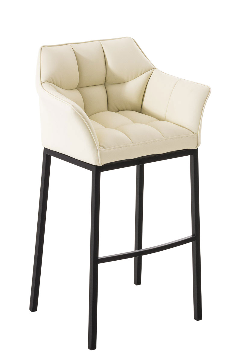 Tabouret De Bar Damaso B Avec Structure À 4 Pieds Crème