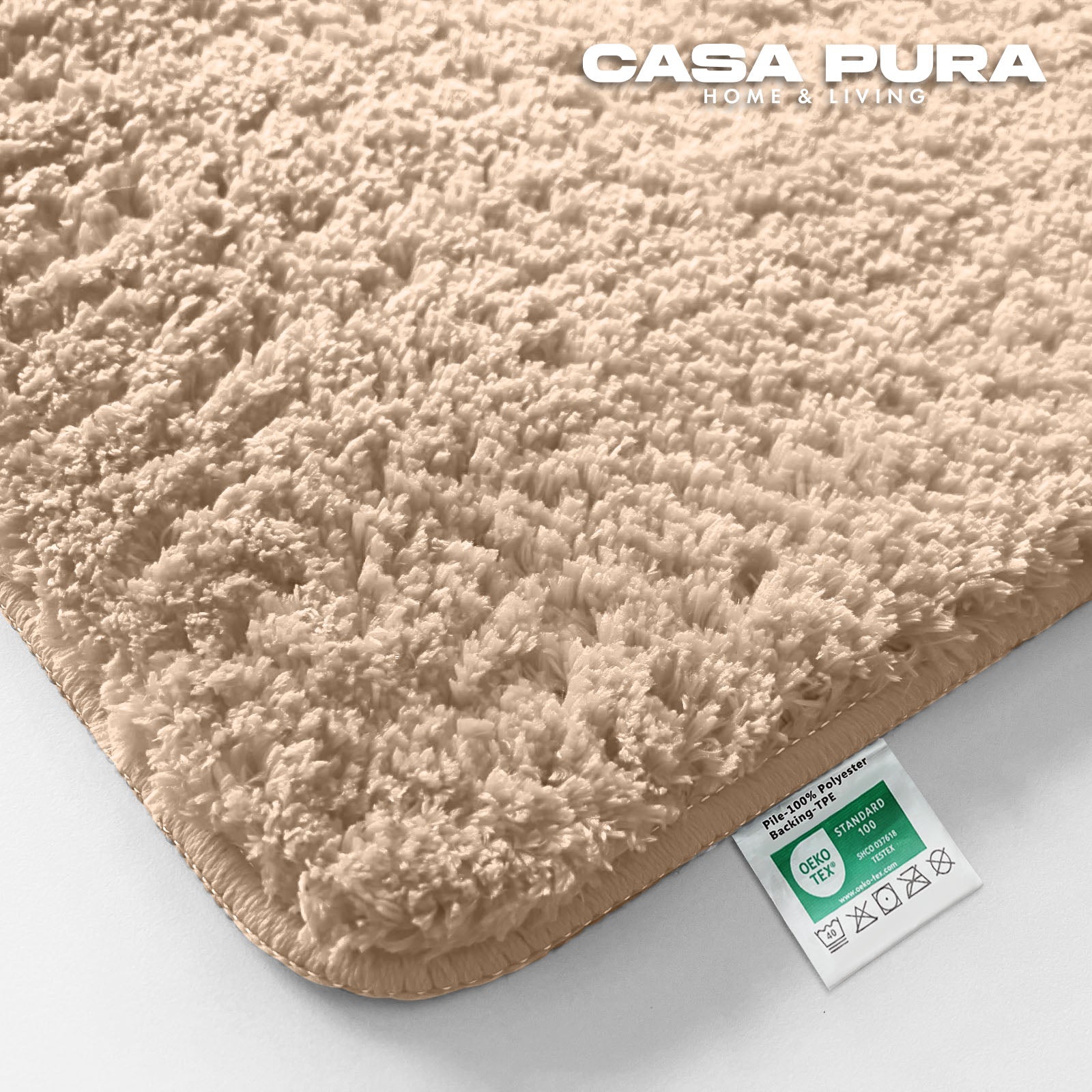 Tapis De Bain Sky Uni Beige Crème 60 X 100 Cm