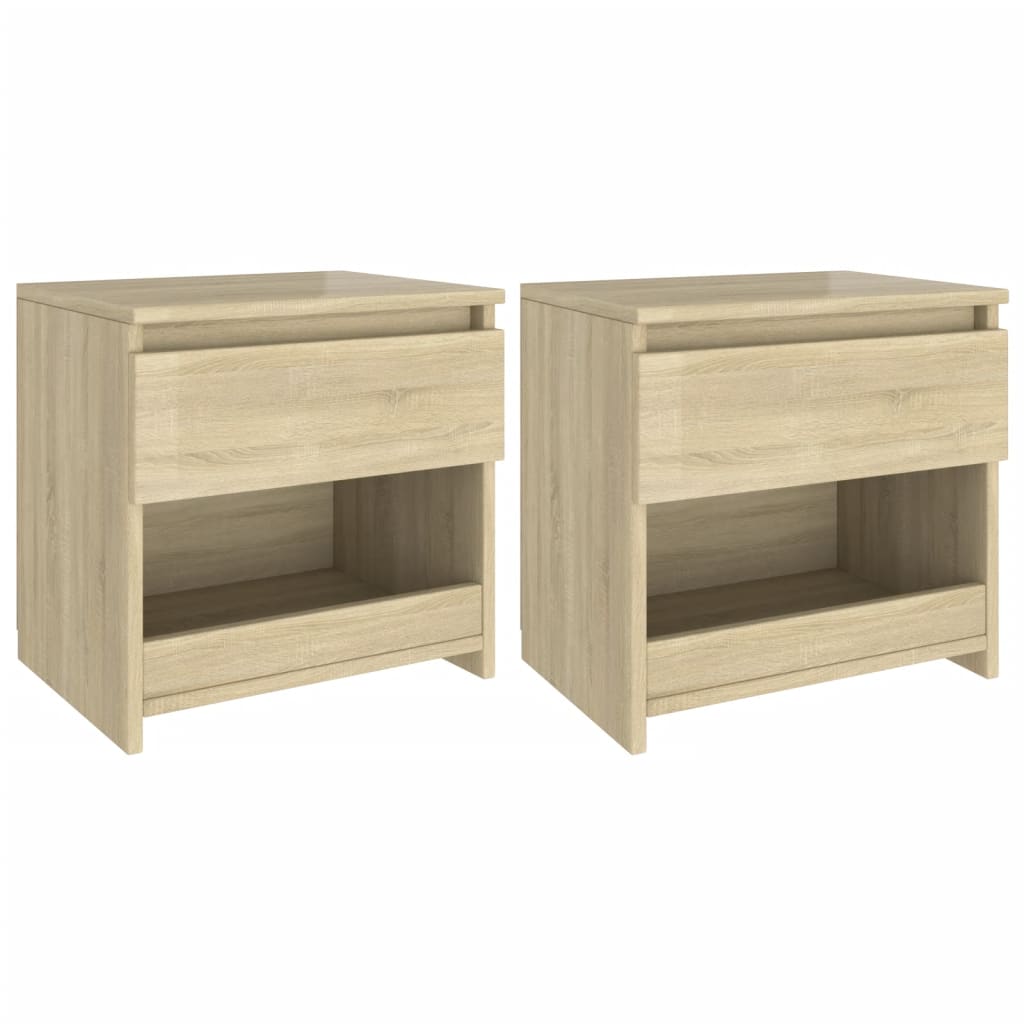 Lot De 2 Tables De Chevet Avec Tiroir Et Compartiment Ouvert 40 X 30 Dec035228