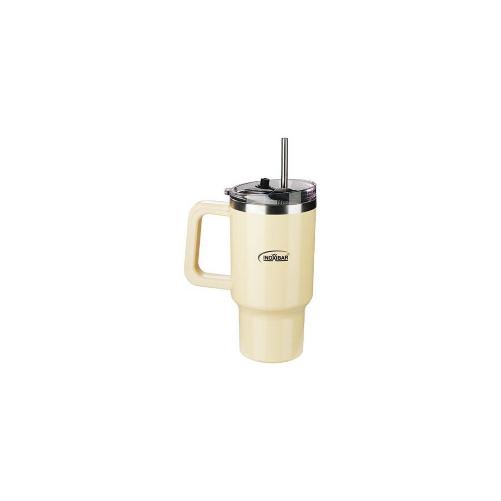 Mug Isotherme Inoxibar 96 Cl Double Paroi Inox 18/8 Crème