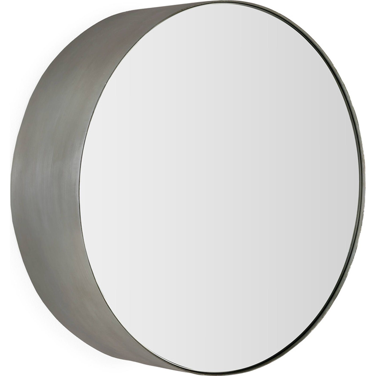 Miroir Mural Métal Finition Nickel Vieilli Style Industriel Chic - Nickel Vieilli Argent Patiné