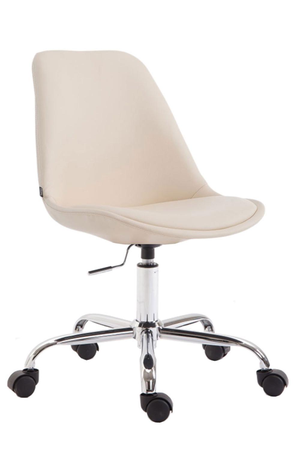 Chaise De Bureau En Simili Cuir Toulouse Crème