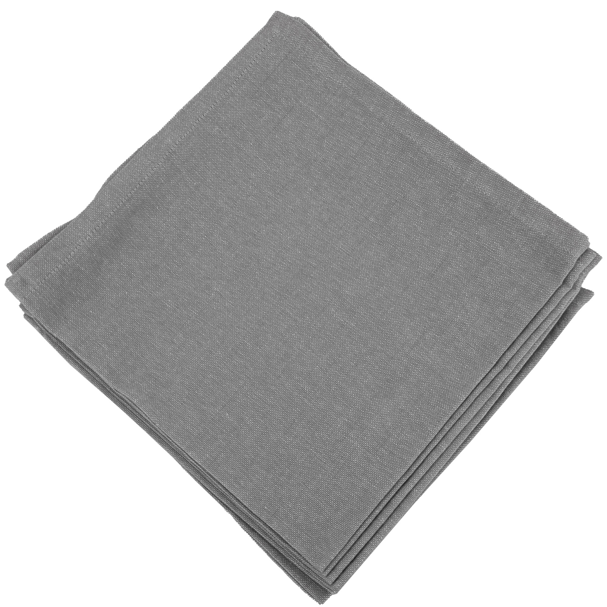 Lot De 6 Serviettes De Table 45x45 Cm Yuco Coton Chambrey Gris