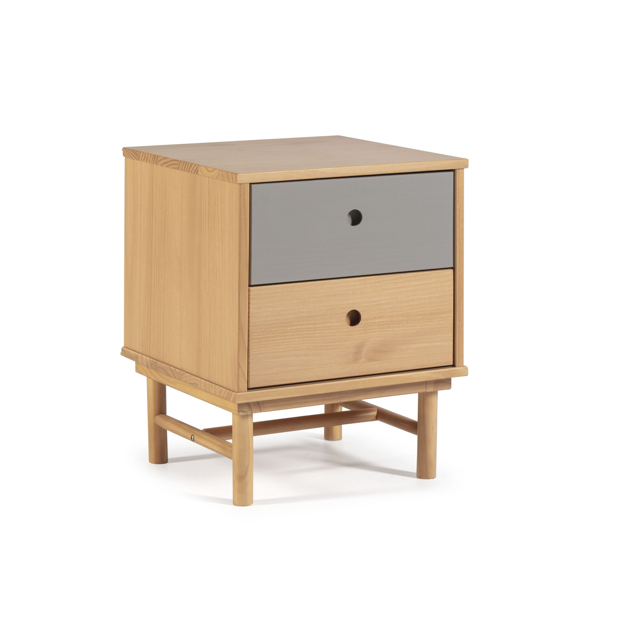 Table De Chevet Magnus 2 Tiroirs, Bois Massif