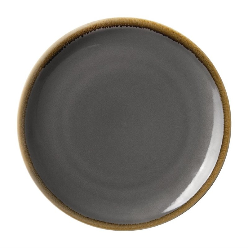 Assiette Plate Ronde Grise - 280 Mm - Lot De 4 - Olympia