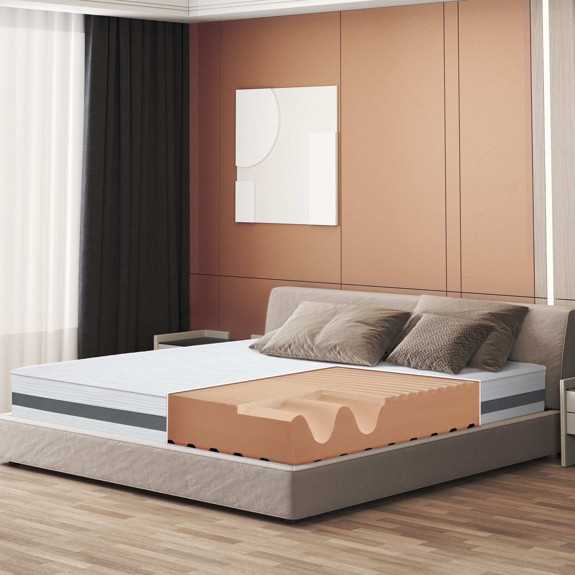 The White Stone Matelas 100x190 Cm En Mousse Antibactérien