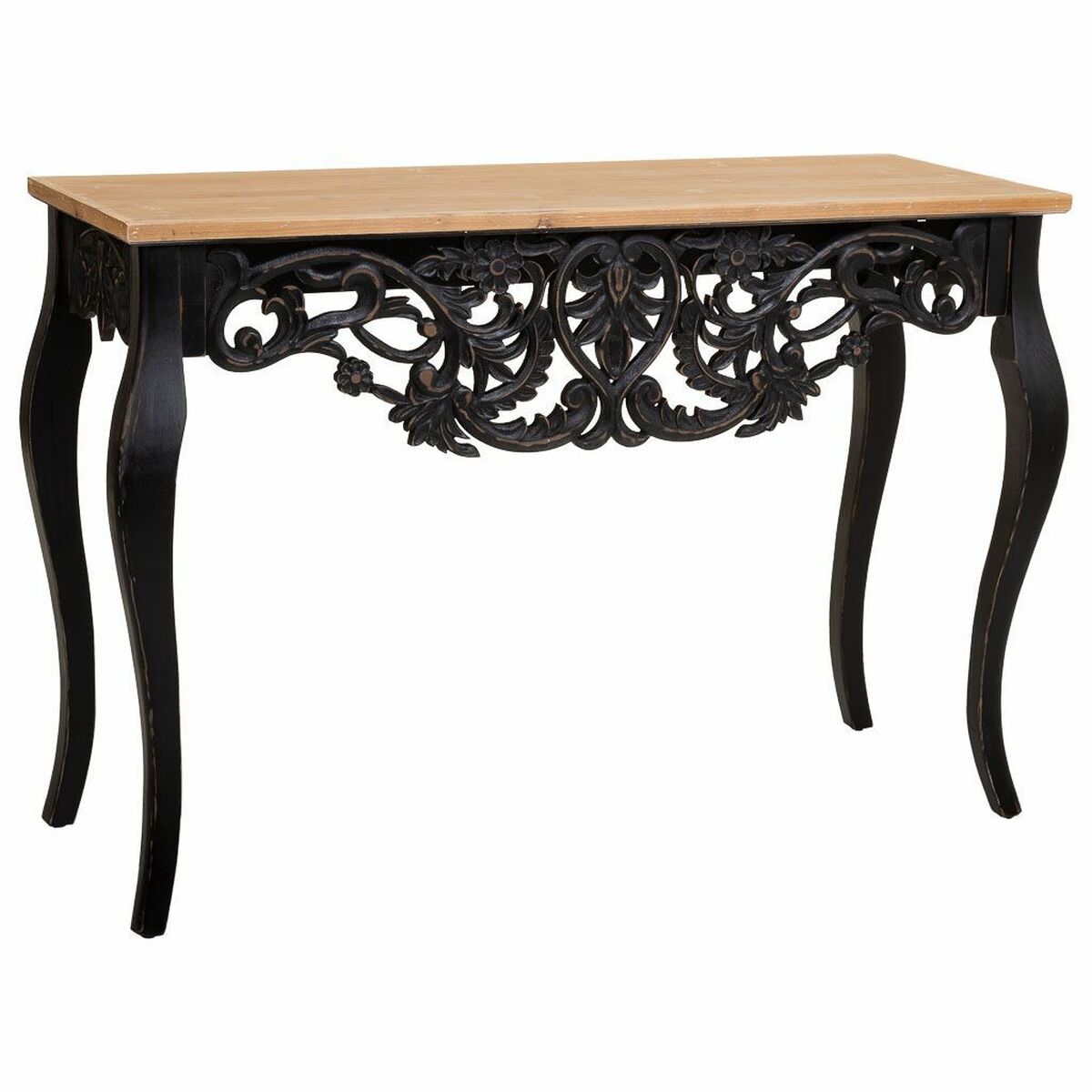 Meuble D'entrée Alexandra House Living Noir Bois D'épicéa Bois Mdf 40 X 77 X 111 Cm