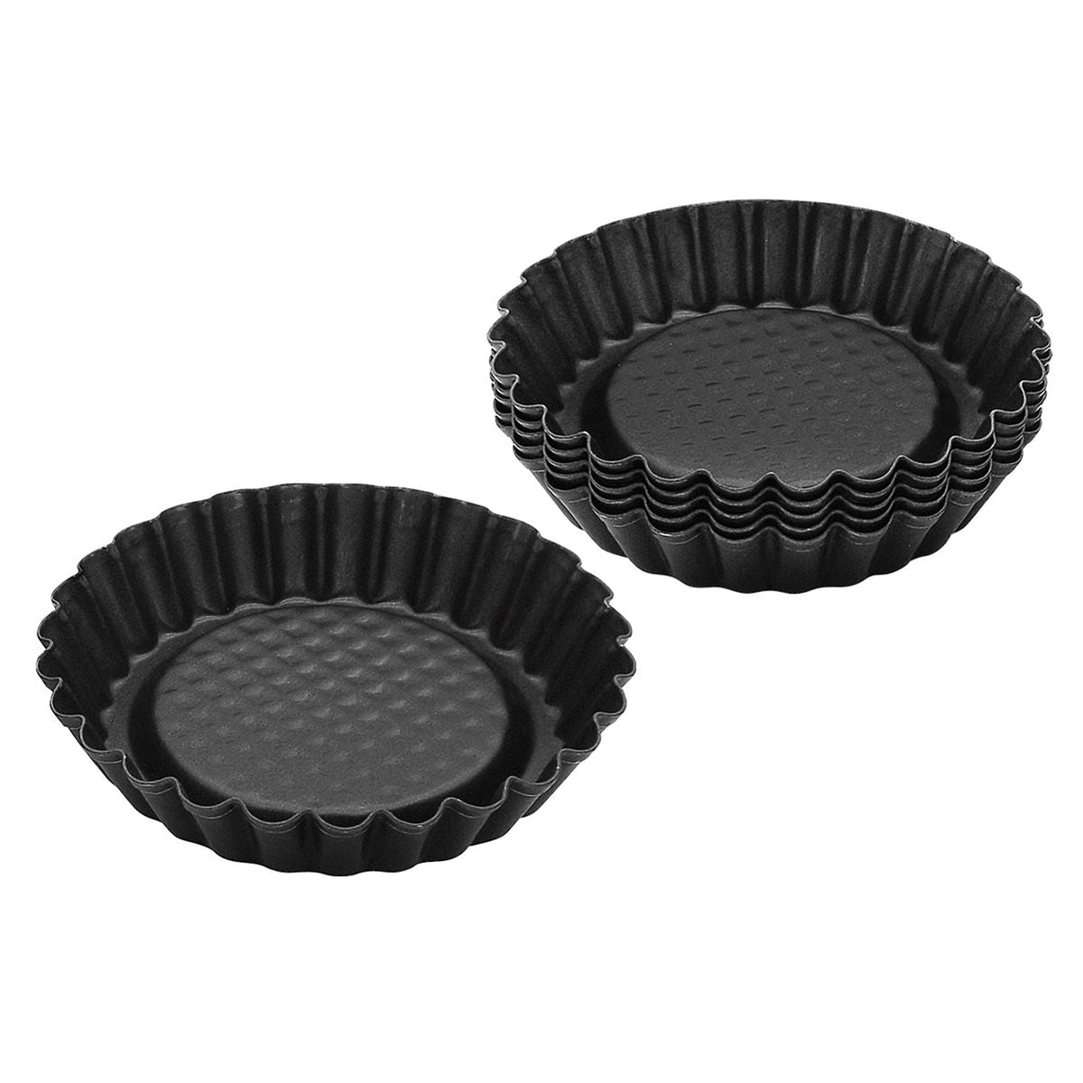 Lot De 6 Moules À Tartelettes 10 Cm Black Metallic