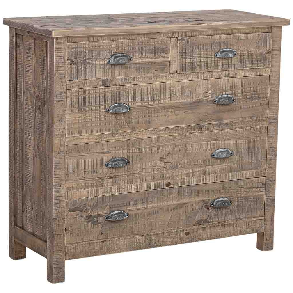 Commode En Bois Marron 90 X 40 X 100 Cm (h)