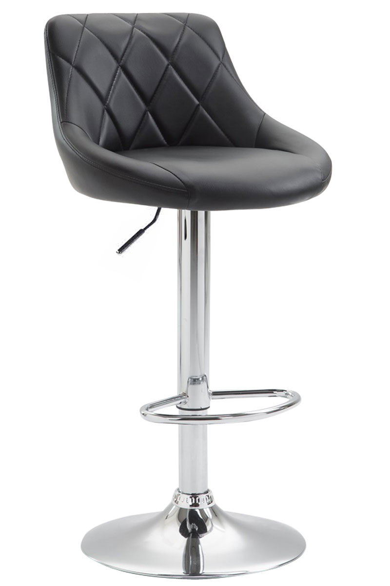 Tabouret De Bar Lazio Simili Cuir Chromé Noir