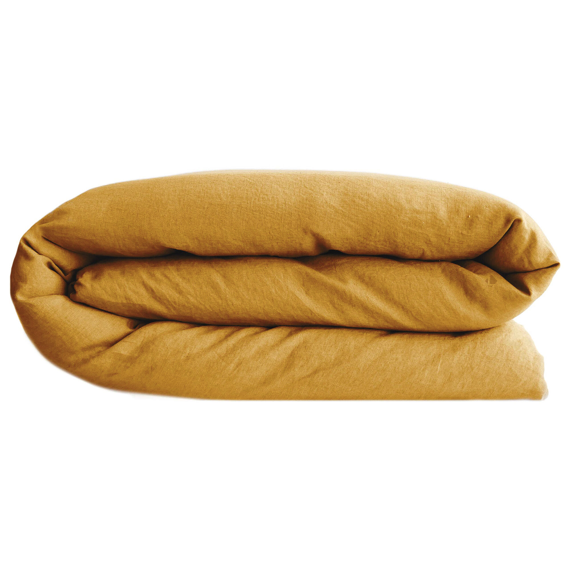 Housse De Couette Palace Pur Coton Lavé 200x200 Cm Uni Jaune Curry
