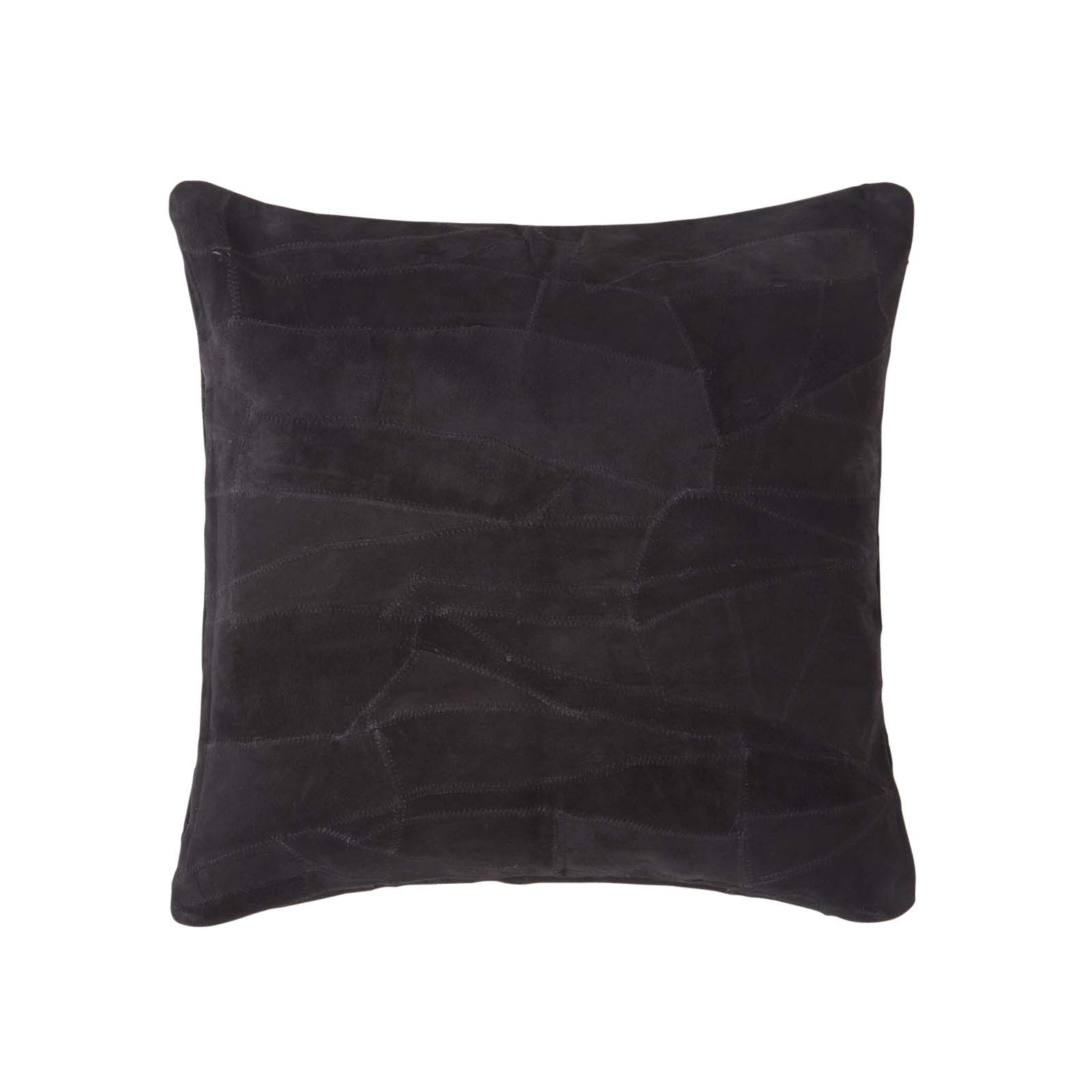 Coussin En Cuir Suédé Recyclé Noir 45x45cm - Homescapes