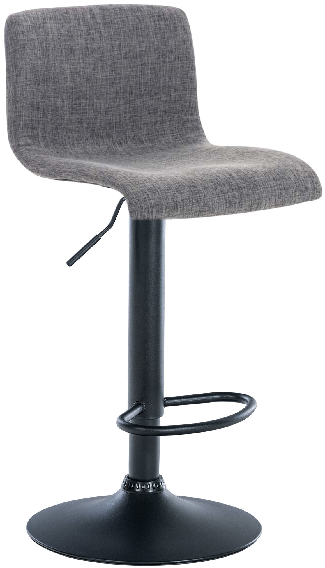 Tabouret De Bar X1 Avec Repose-pieds Pivotant Dossier Incurvé En Tissu Gris Clair Et 10_0004962