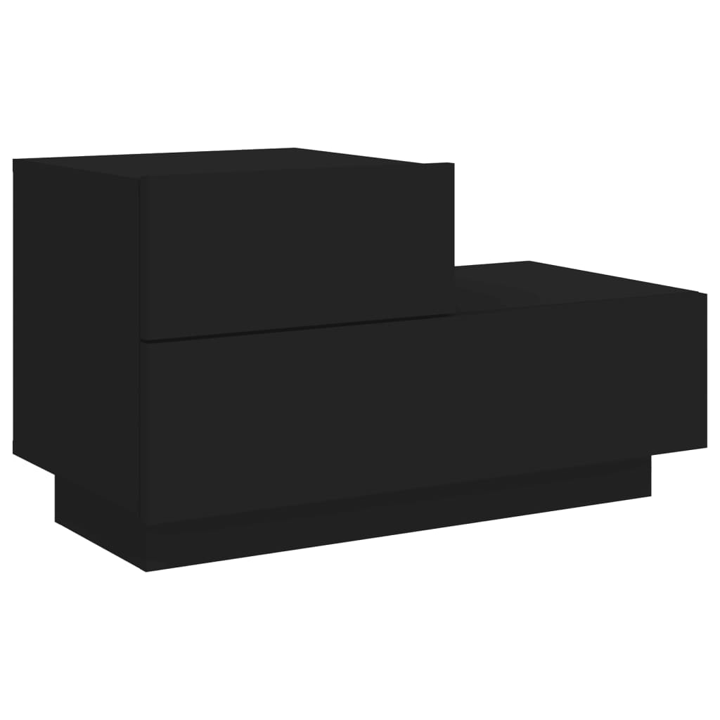Table De Chevet Avec Lumières Led Et Tiroirs 70 X 36 X 40,5 Cm Dec033197