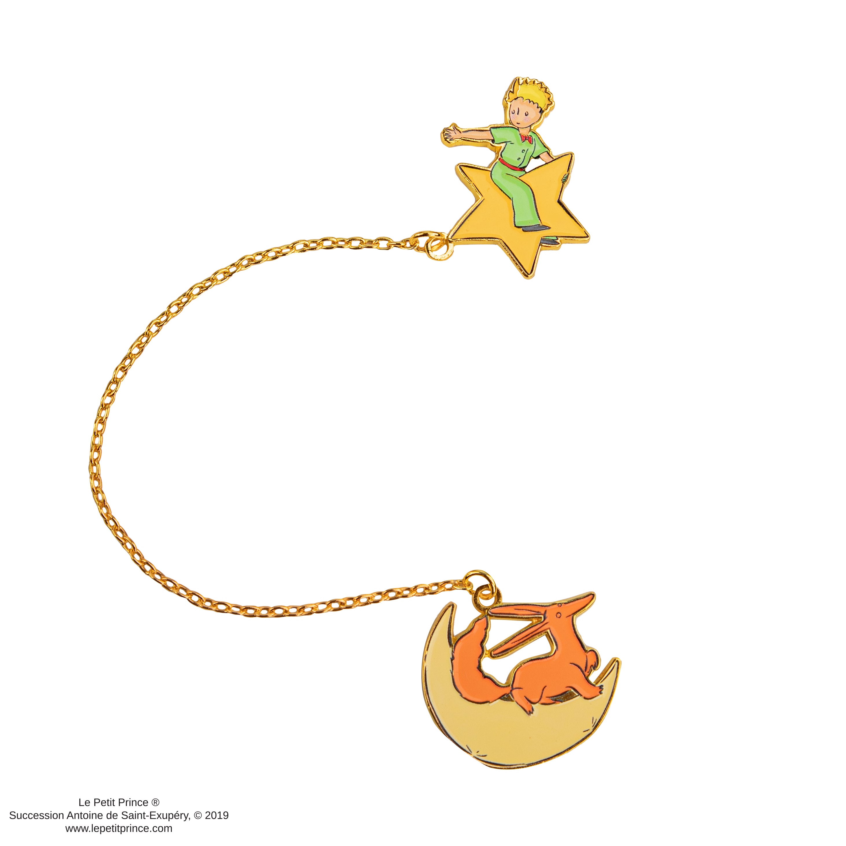 Marque-page Chaînette Le Renard Et Le Prince - Le Petit Prince Or