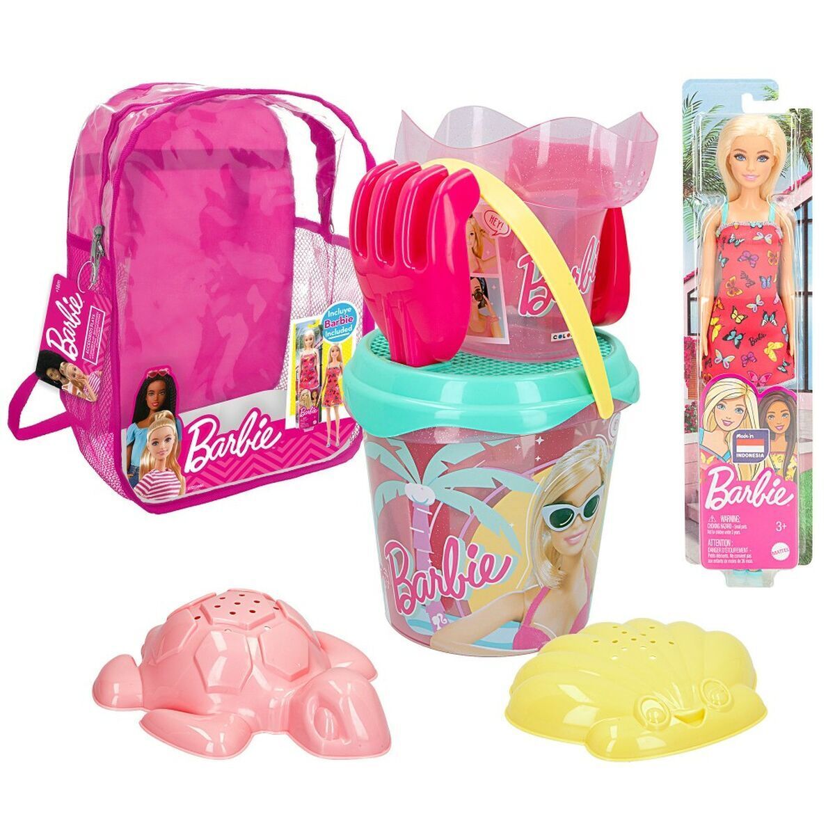 Set De Jouets De Plage Barbie 8 Pièces 18 X 16 X 18 Cm
