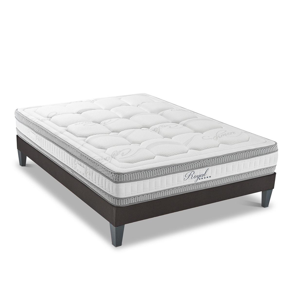 Hypsom - Ensemble Royal 5 90x200 Cm Matelas Mémoire De Forme + Sommier Bois