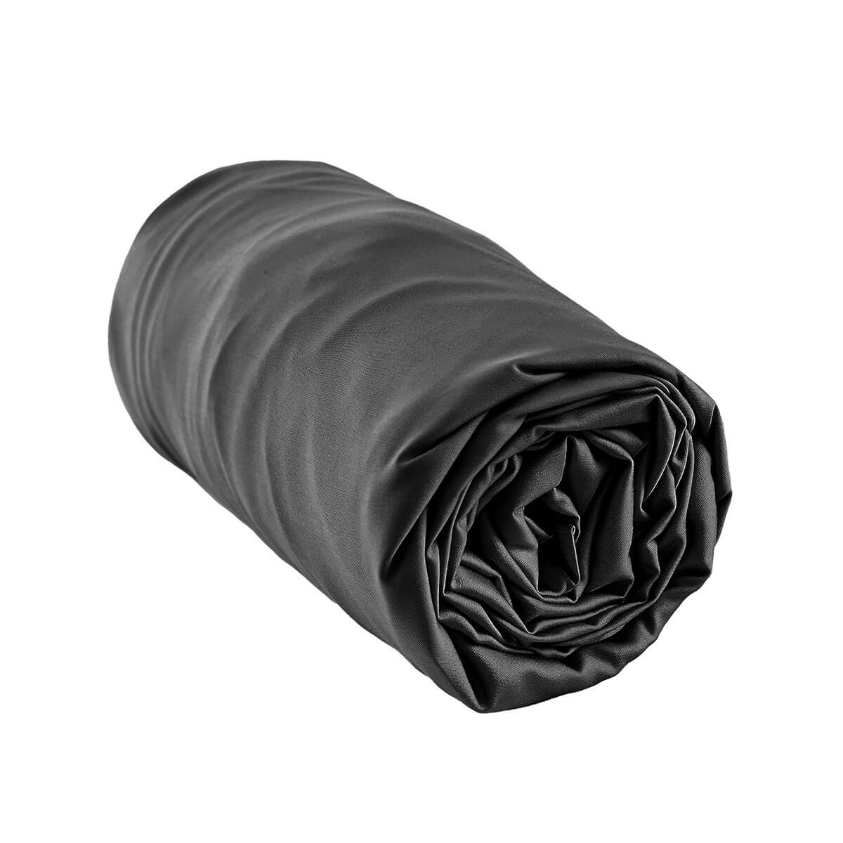 Dalia - Drap Housse 140x190cm 100 % Viscose De Bambou Noire