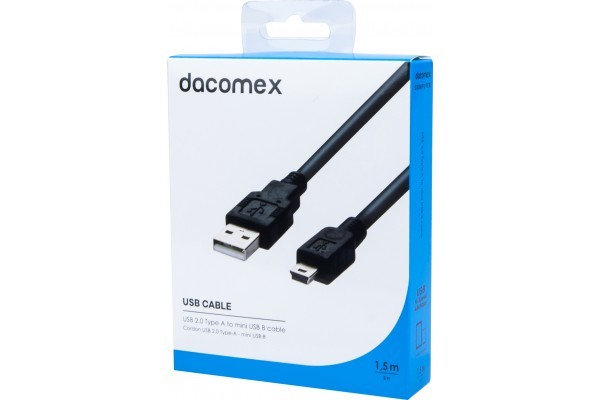 Dacomex Câble USB-A vers mini-USB - 1 m - Noir