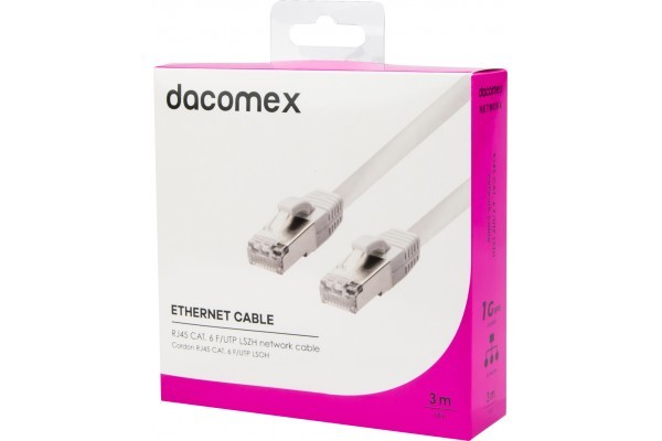 Dacomex Cordon RJ45 CAT 6 - 1 m - Blanc