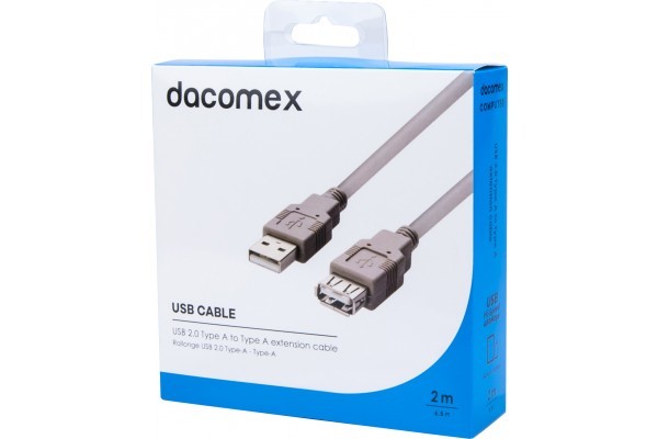 Dacomex Rallonge USB 2.0 - 1 m - Gris