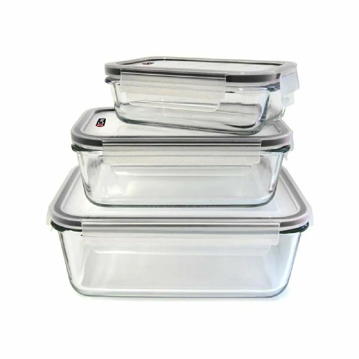 Lot de 3 Plats en Verre - COOK CONCEPT - Hermétiques - Ultra-Résistants - Transparents