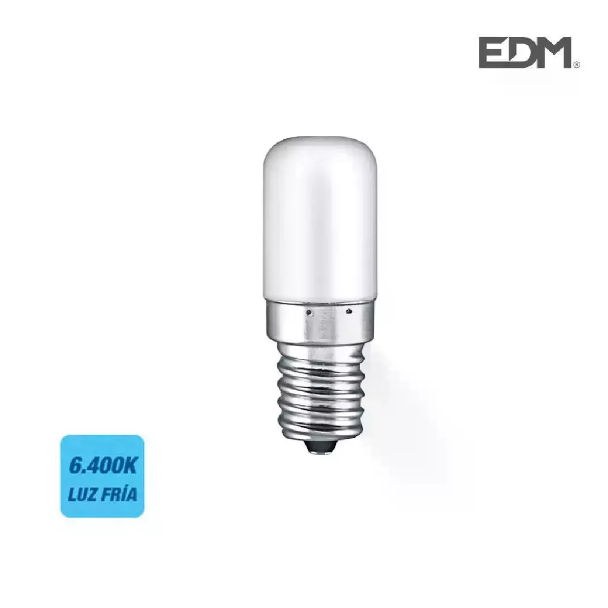 Réfrigérateur à ampoule tubulaire à LED 1.8W E14 130lm 6400K EDM - Blanc - A+ - Intérieur