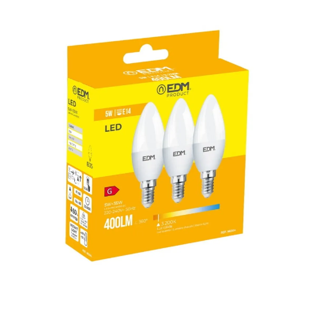 Lot de 3 Ampoules LED E14 5W F