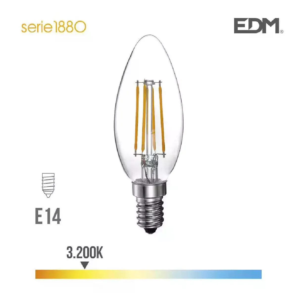 Ampoule LED E14 4W Bougie équi