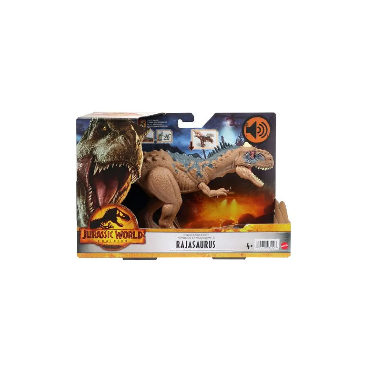 Dinosaure Rajasaurus féroce et rugissant avec ADN à scanner - 33cm JURASSIC WORLD