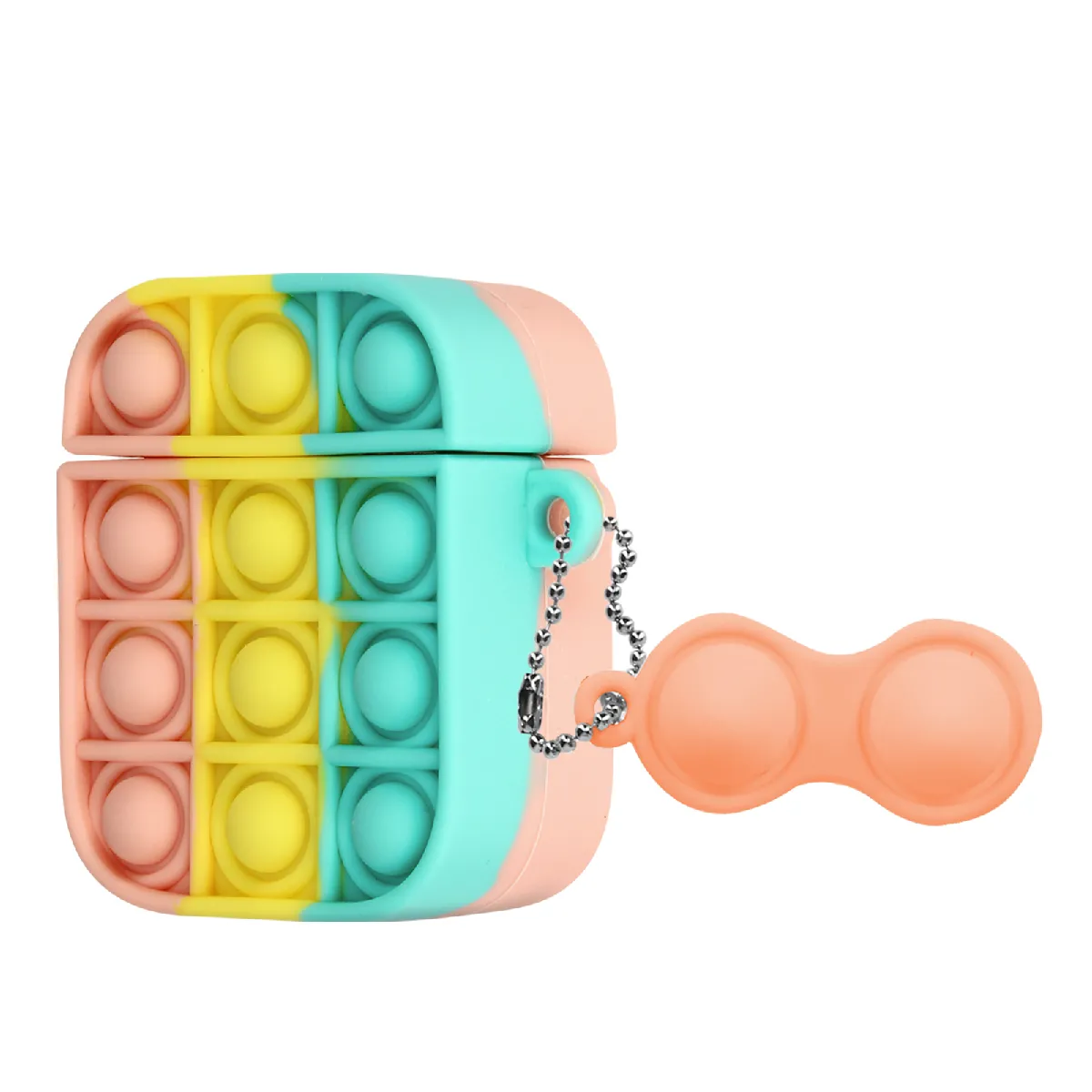 Coque Pour Apple Airpods Conception 2 Parties Silicone Bubble Pop Multicolore
