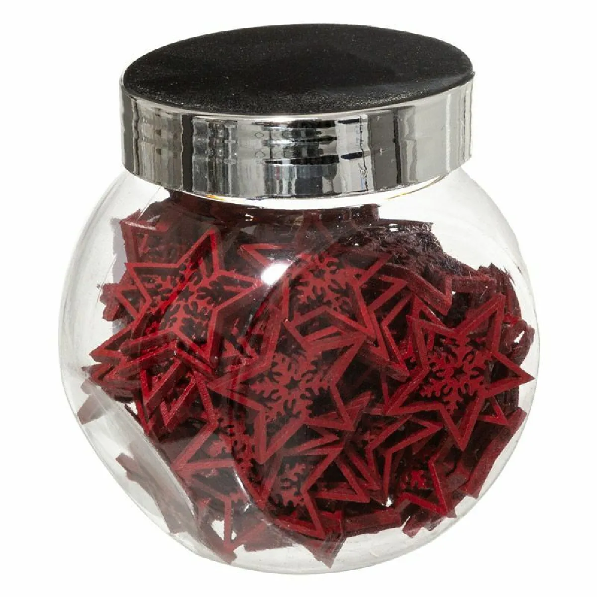 Accessoires Bocal Étoiles Bois X 100 Rouge - Feeric Lights & Christmas