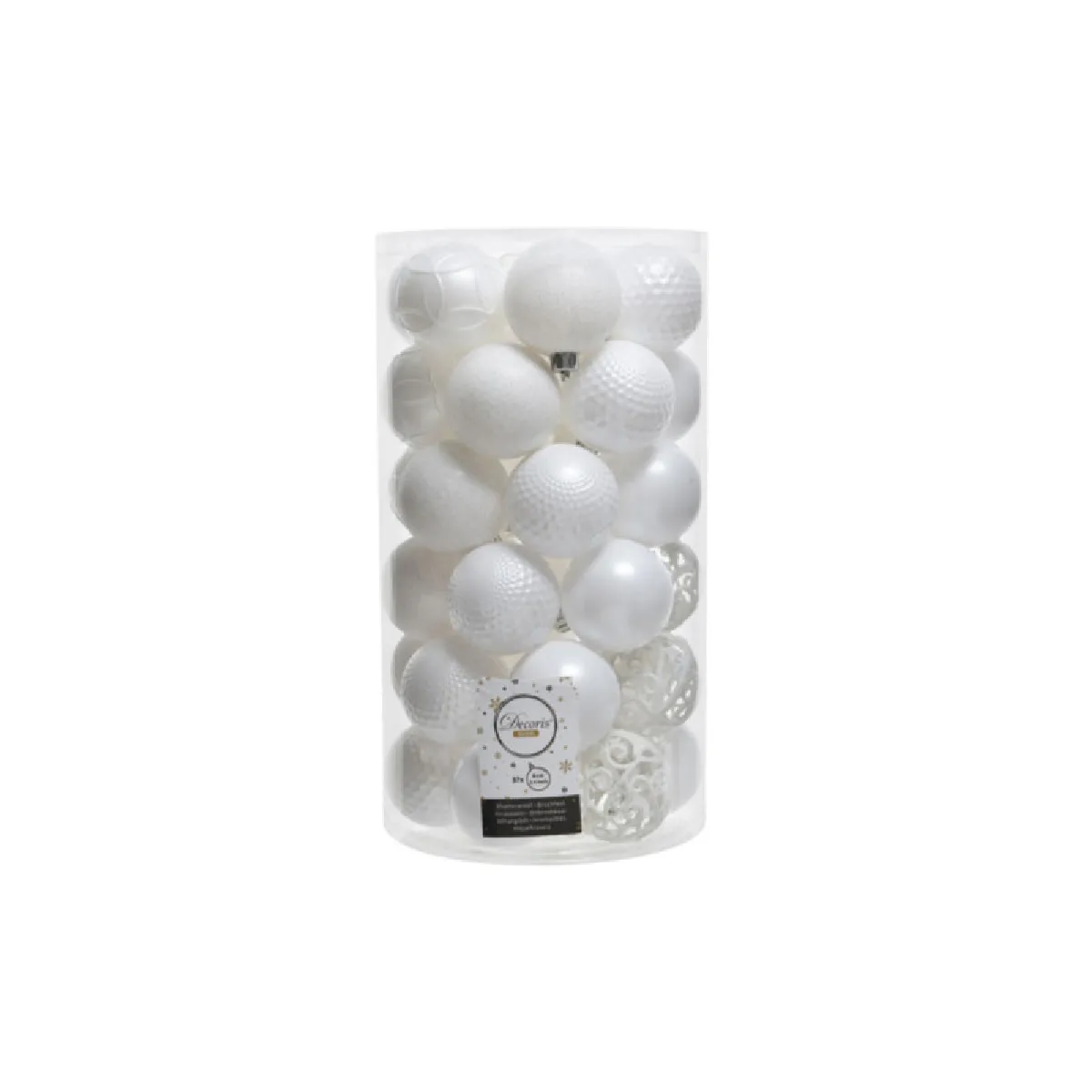 Lot De 37 Boules Edm - Esprit De Noël - Blanc - 72011