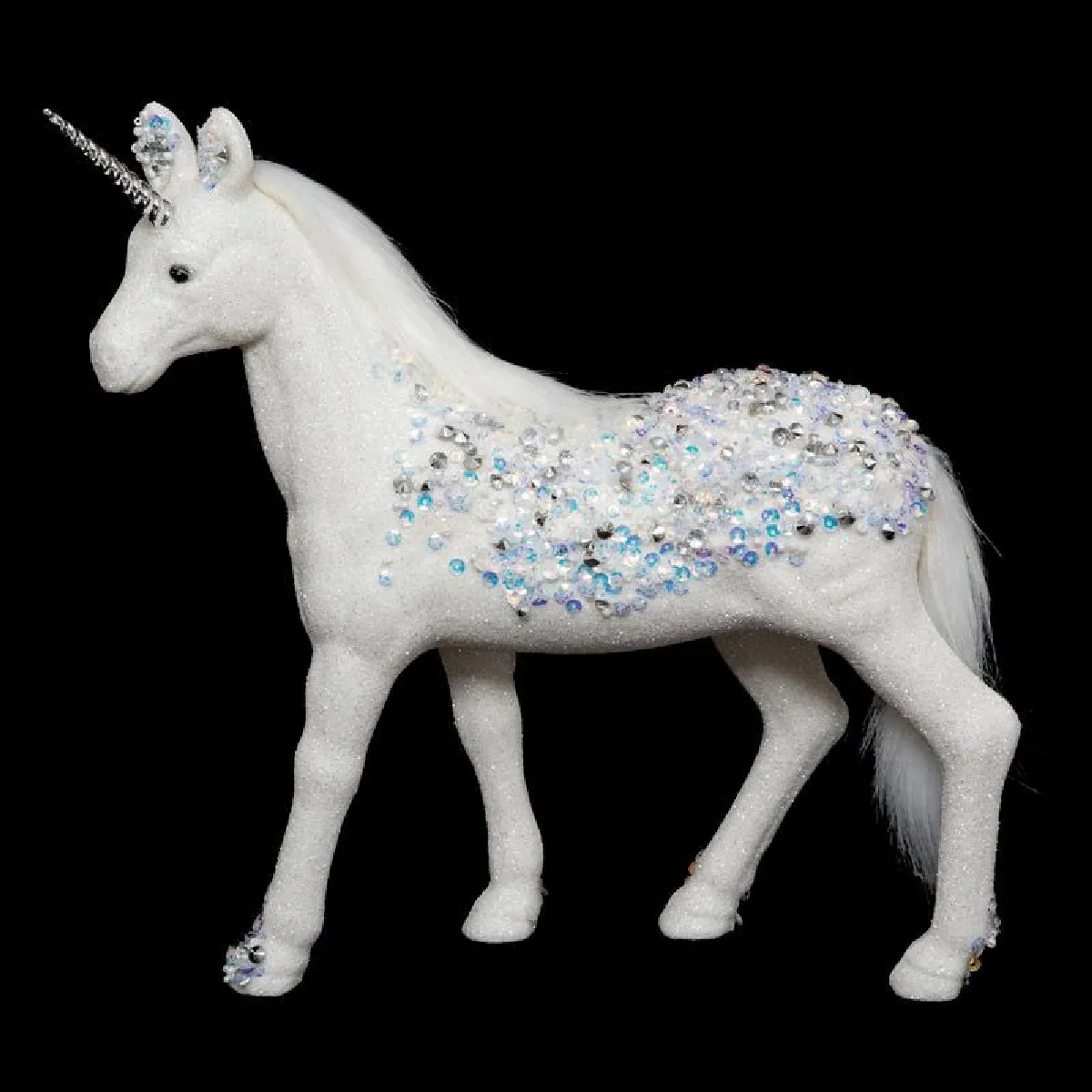 Licorne Blanche Paille 25 Cm - Feeric Lights & Christmas